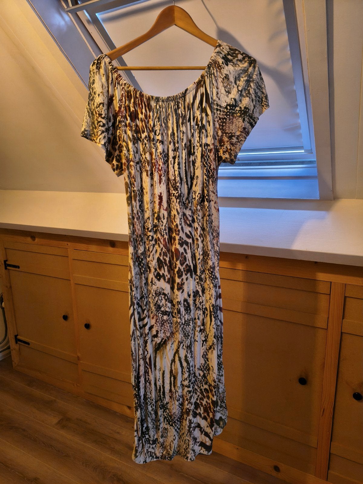 Geisha maxi jurk met dierenprint, maat S/36, Geisha, Meerkleurig, Ophalen of Verzenden, Zo goed als nieuw