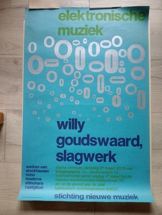 Vintage Elektronische Muziek Willy Goudswaard Slagwerk, Ophalen of Verzenden, A1 t/m A3, Muziek, Rechthoekig Staand