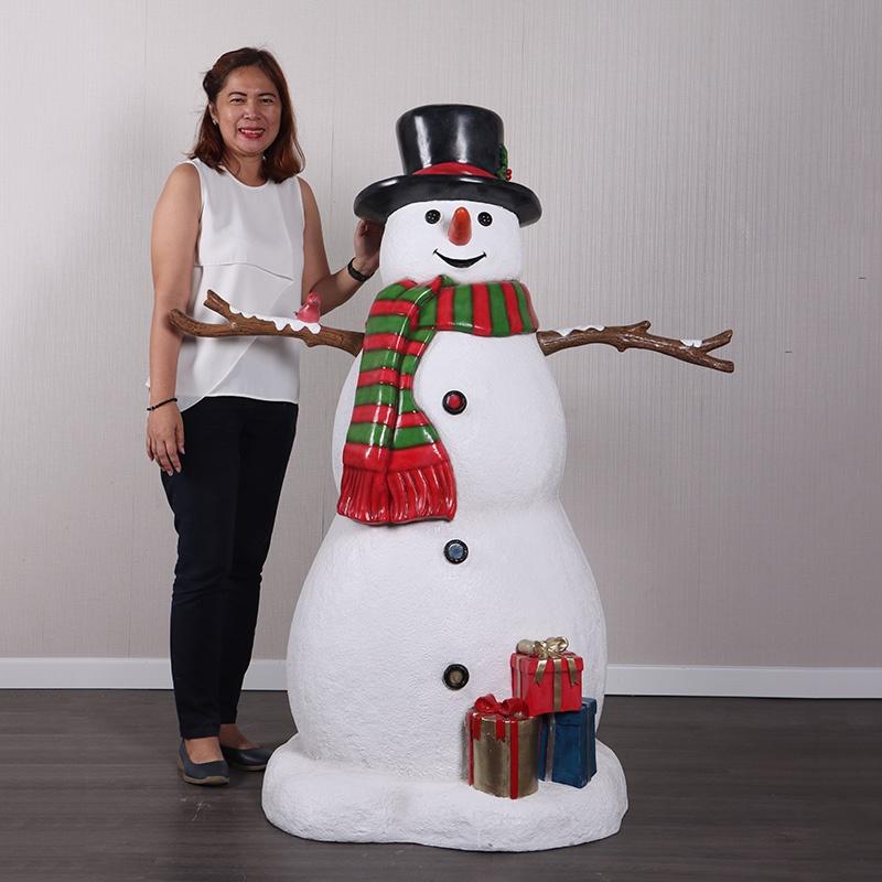 Snowman with Light Sneeuwpop beeld - Hoogte 153 cm