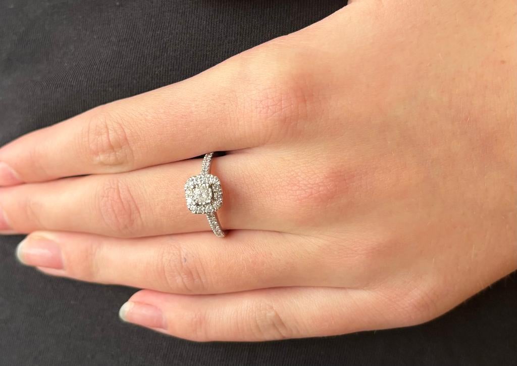 Exclusieve gouden ring 29 diamanten 1ct zeer fraai dames, Voordeelsieraden, Verzenden, Zo goed als nieuw, 17 tot 18
