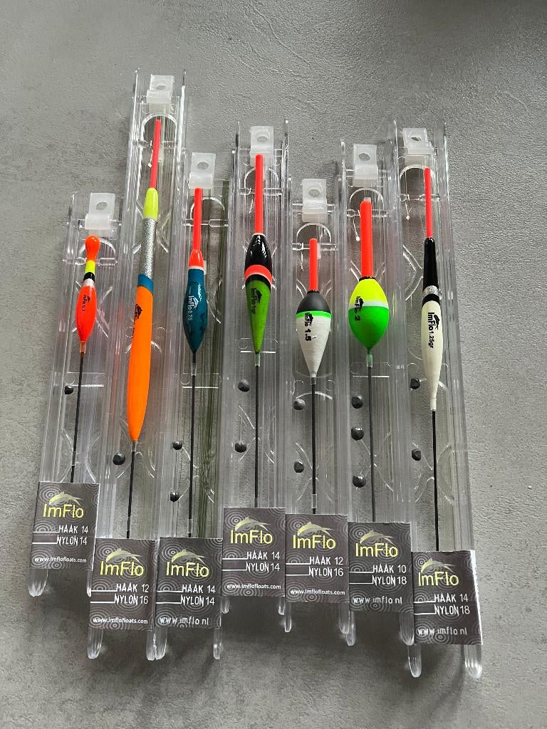 adv 315 / NIEUW mixset 7 complete dobbertuigjes IMFLO, Ophalen of Verzenden, Nieuw, Dobber of Lood
