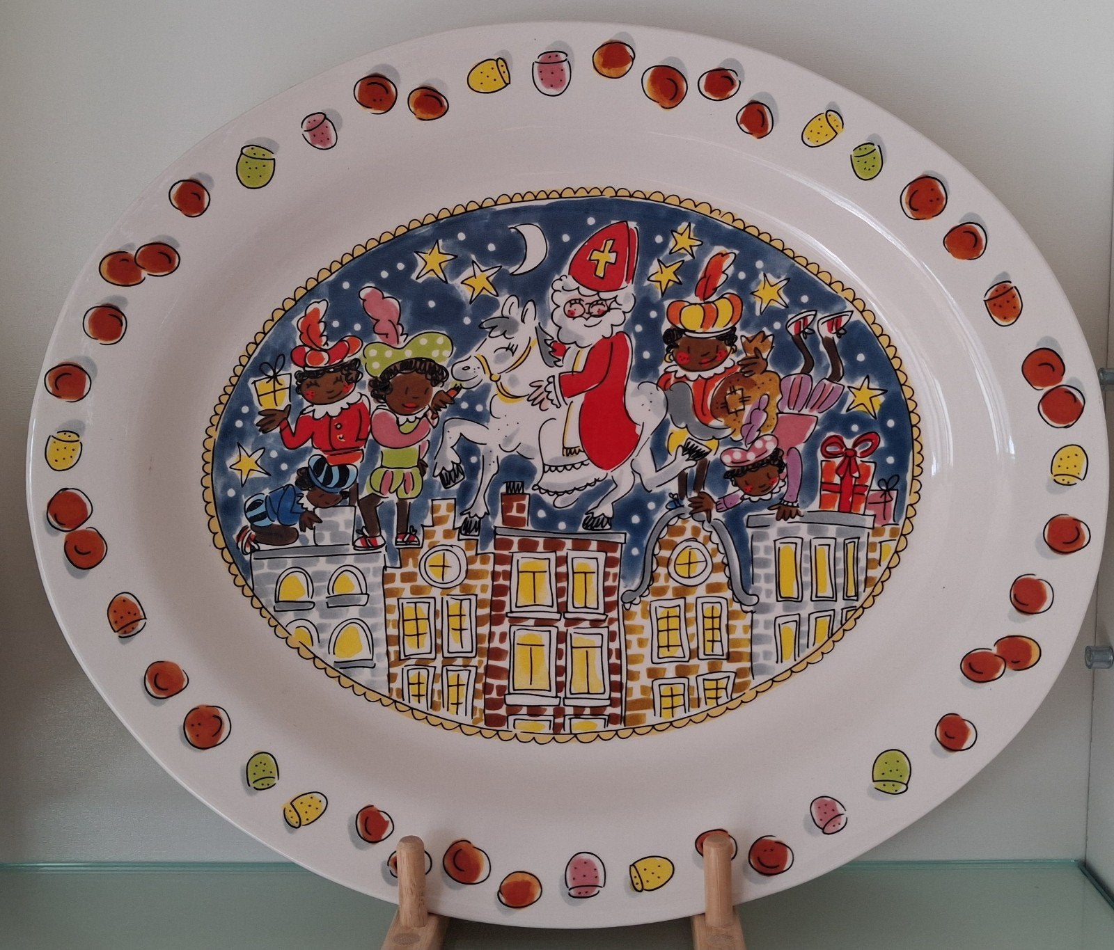 Blond Amsterdam Sinterklaas schaal, Ophalen of Verzenden, Zo goed als nieuw, Aardewerk, Schaal of Schalen