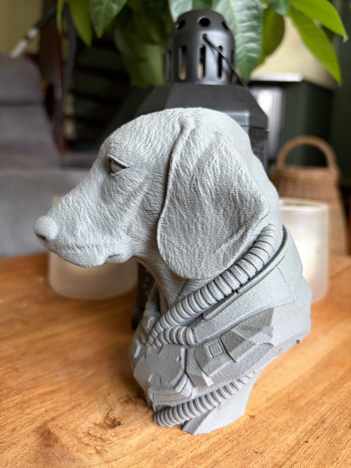 Unieke Cyberpunk Teckel Buste - 3D Geprint Kunstwerk, Ophalen of Verzenden, Nieuw, Dier