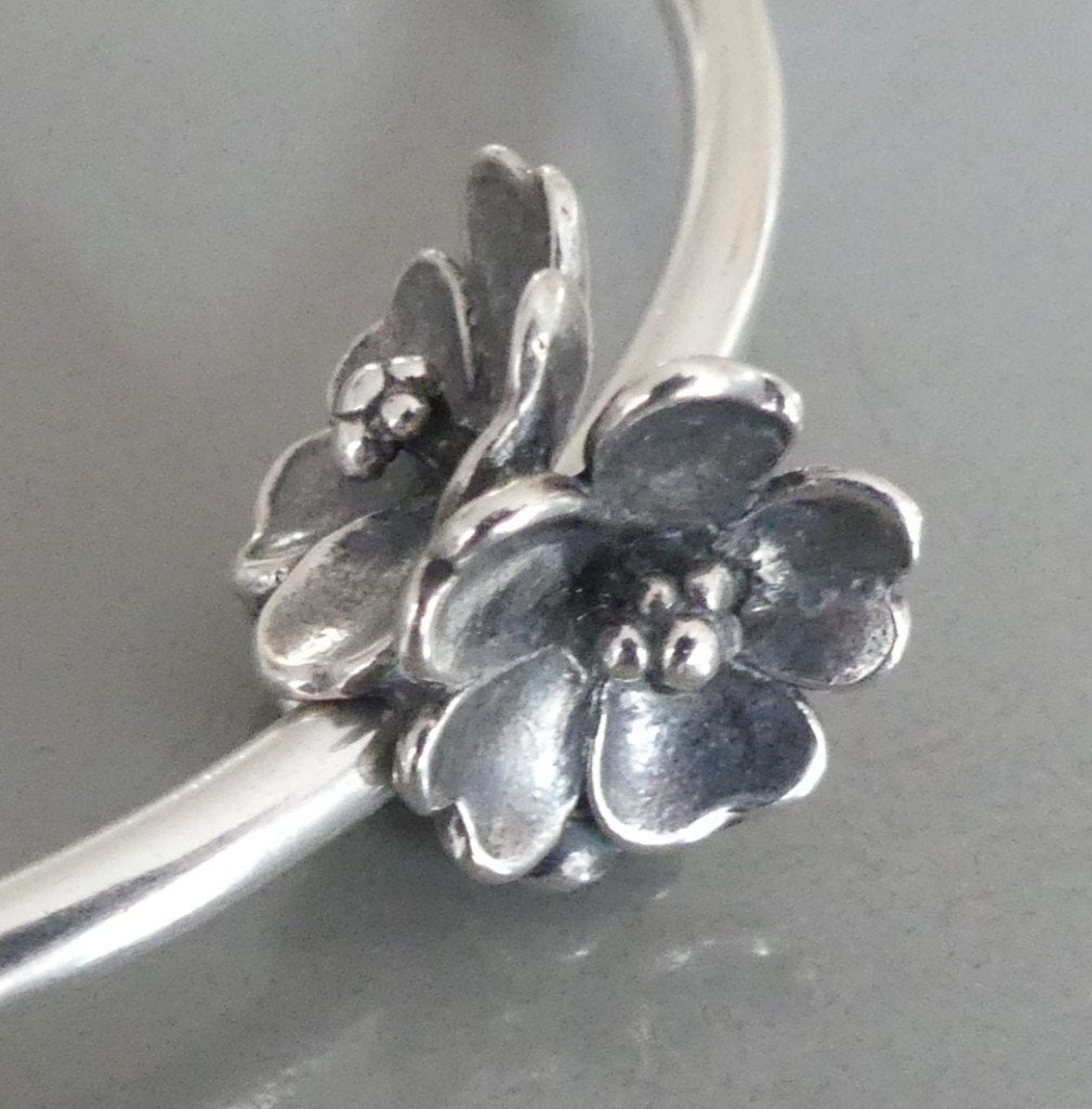 Trollbeads APPELBLOESEM, Sieraden, Tassen en Uiterlijk, Bedels, Gebruikt, Trollbeads, Zilver, 1 bedel, Verzenden