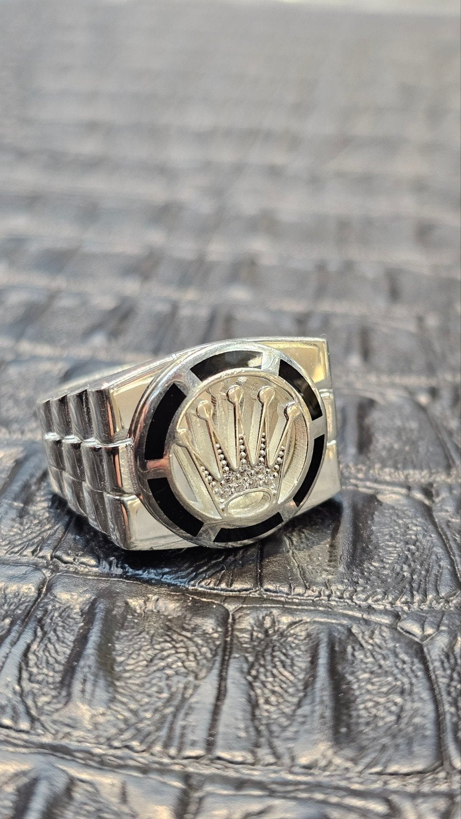 Prachtige Kroon zilver ring, Heer, Nieuw, Ophalen of Verzenden, Zilver