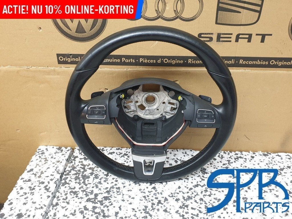 GOLF 6 T5 GP MULTIFUNCTIONEEL FLIPPERS Stuurwiel leder STUUR, Gebruikt, Volkswagen, Ophalen of Verzenden, Volkswagen