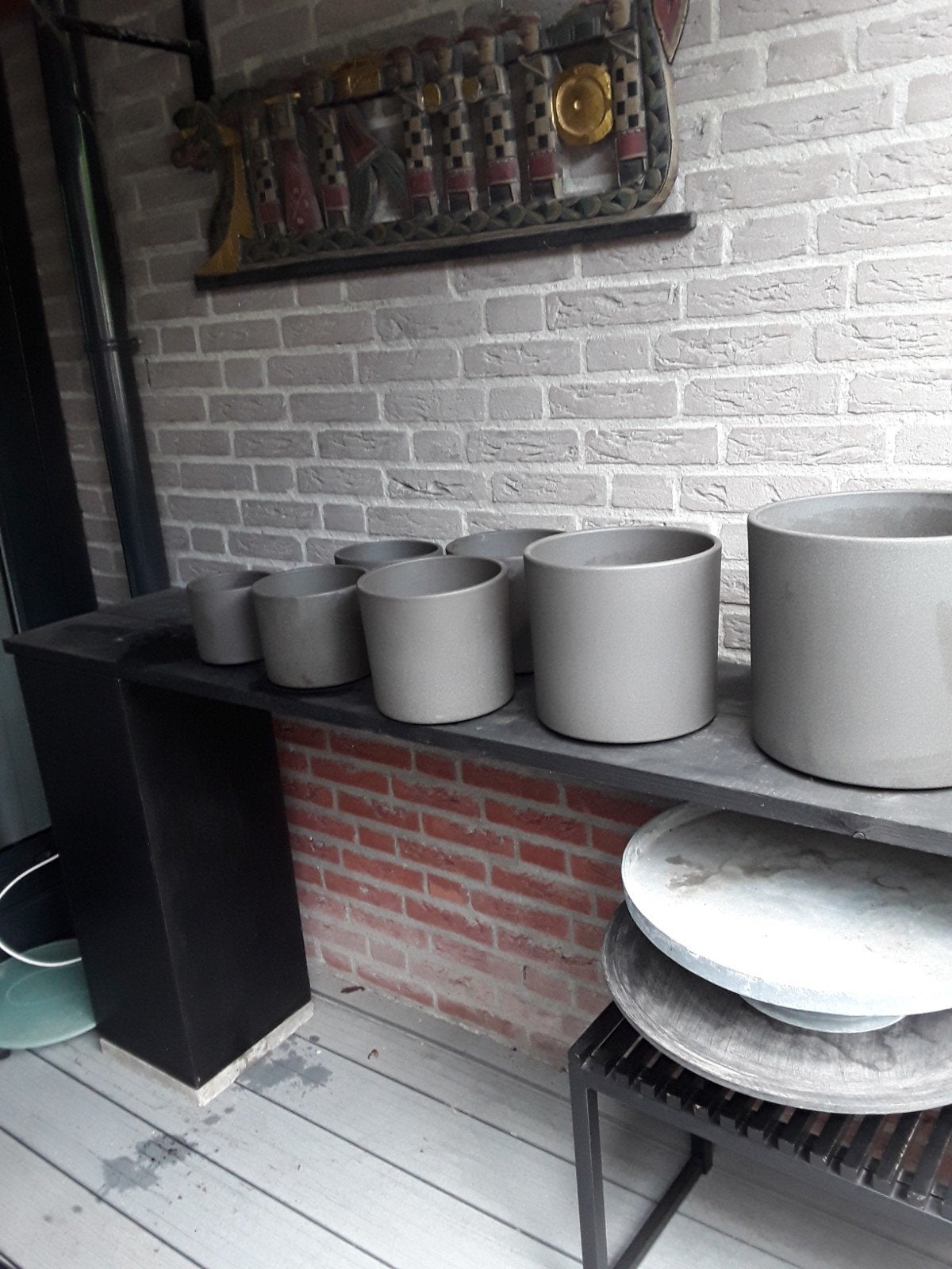 7 Mica overpotten, Tuin en Terras, Bloempotten, Ophalen, Rond, Zo goed als nieuw, Aardewerk