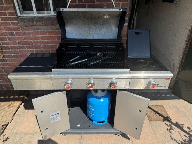 RVS Gasbarbecue Landmann Triton 3.1   PTS: in prijs verlaagd, Ophalen, Gebruikt, Landmann