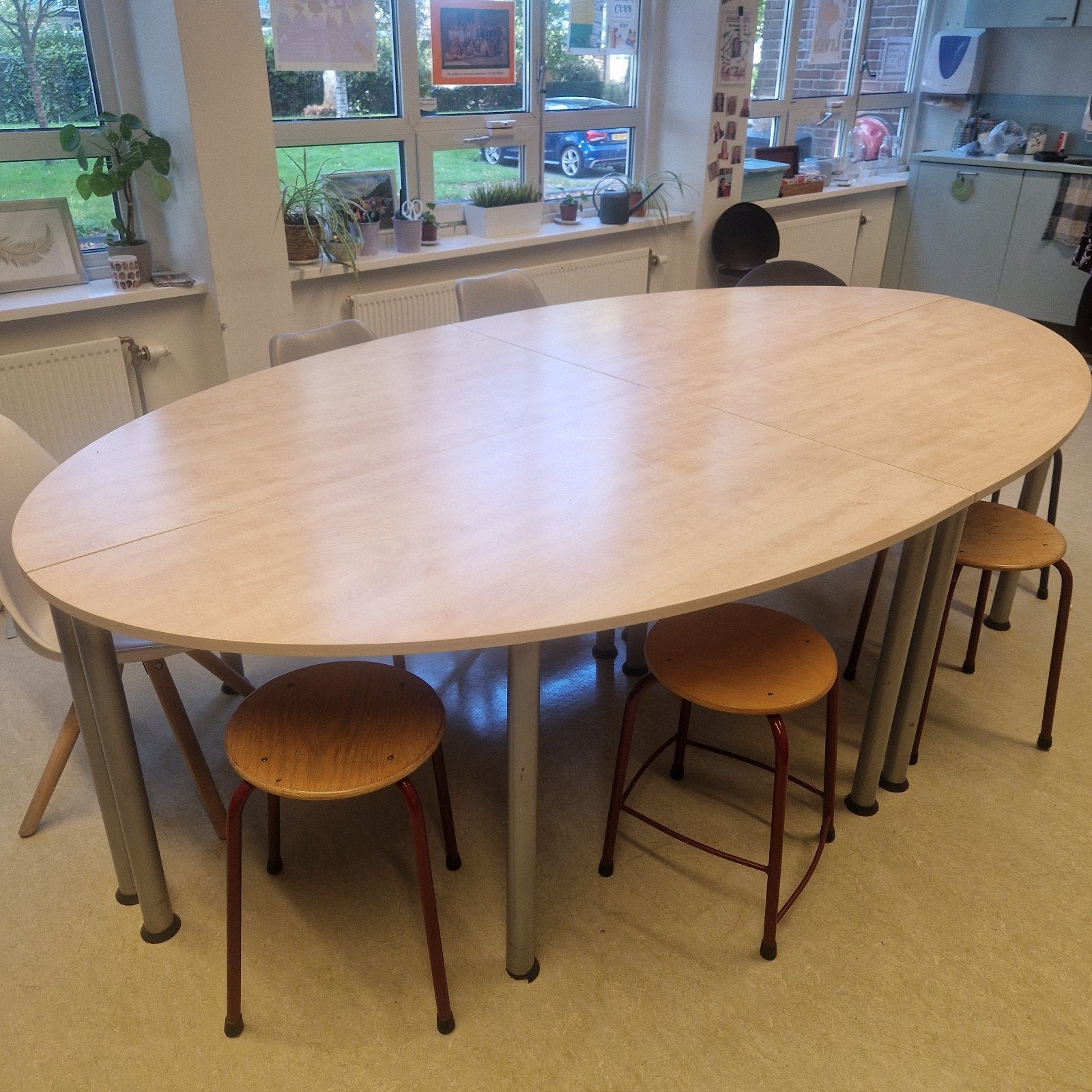 kantoor school eettafel vergadertafel, Ophalen, Gebruikt, 100 tot 150 cm, 200 cm of meer