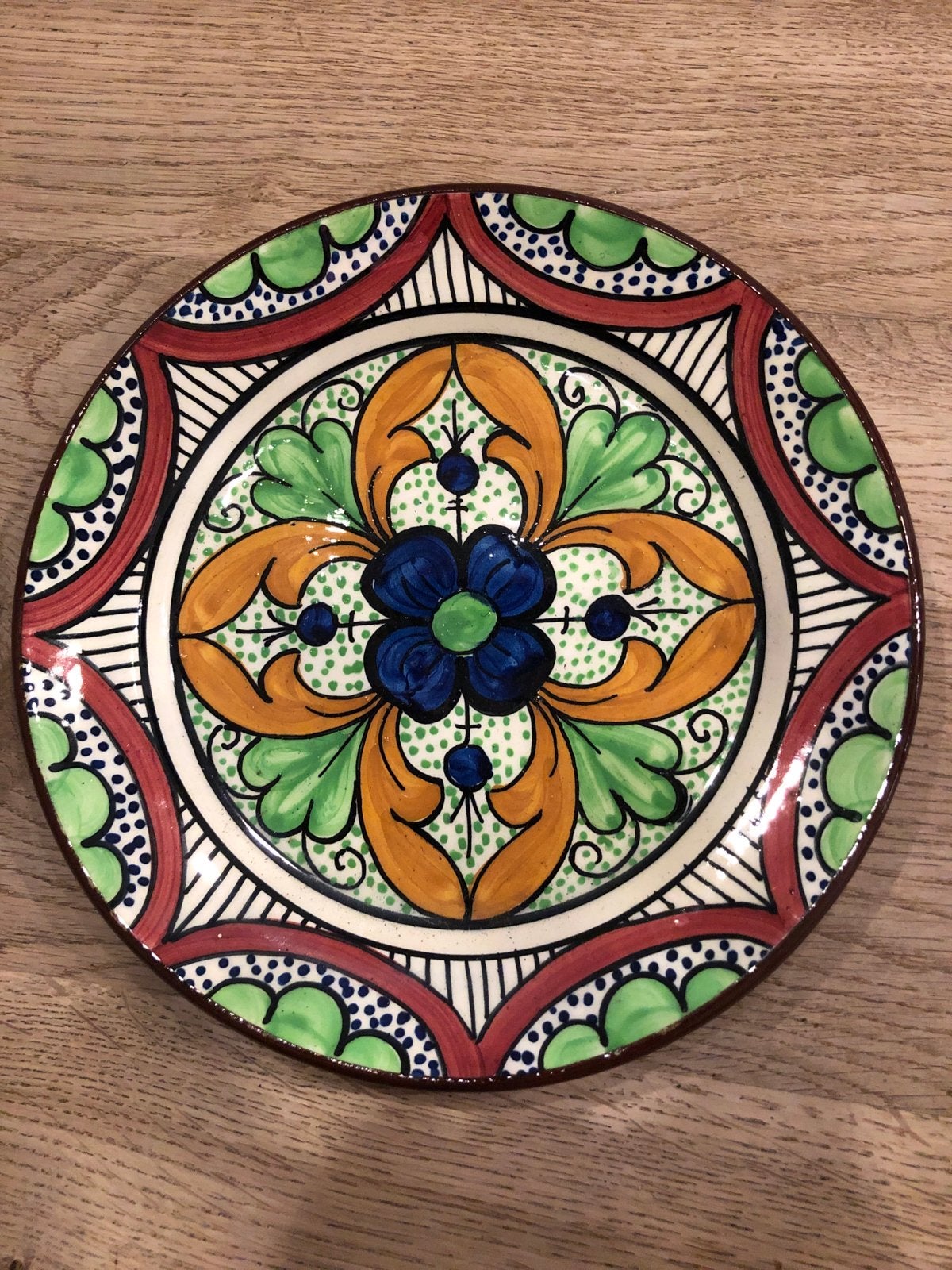 Decoratief handgeschilderd bord - Vintage, Ophalen of Verzenden