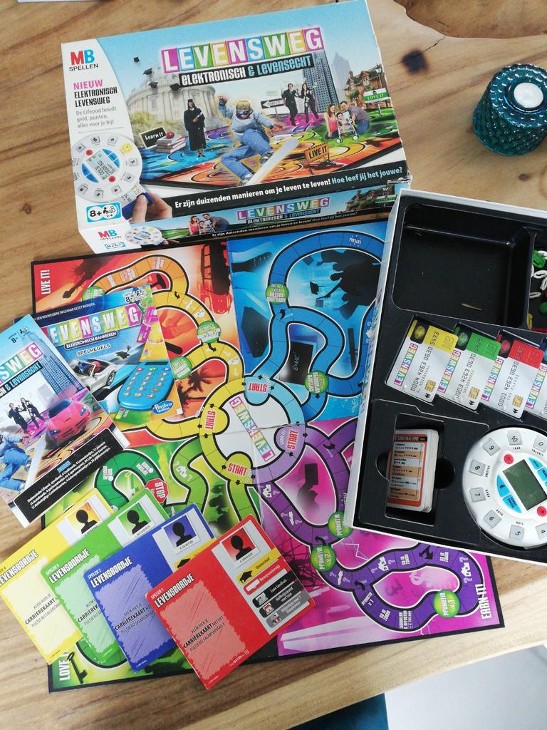 Levensweg elektronisch, bordspel, Hobby en Vrije tijd, Gezelschapsspellen | Bordspellen, Een of twee spelers, Ophalen of Verzenden