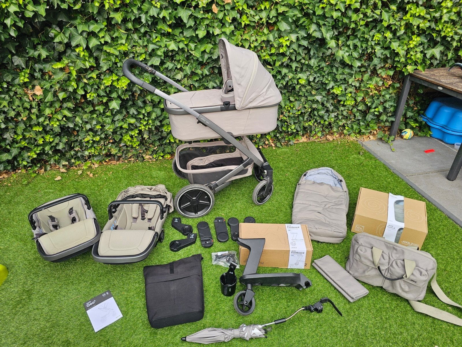 Joolz Geo³ Sage Green DUO – ZEER COMPLETE SET!, Duowagen, Zo goed als nieuw, Combiwagen, Ophalen