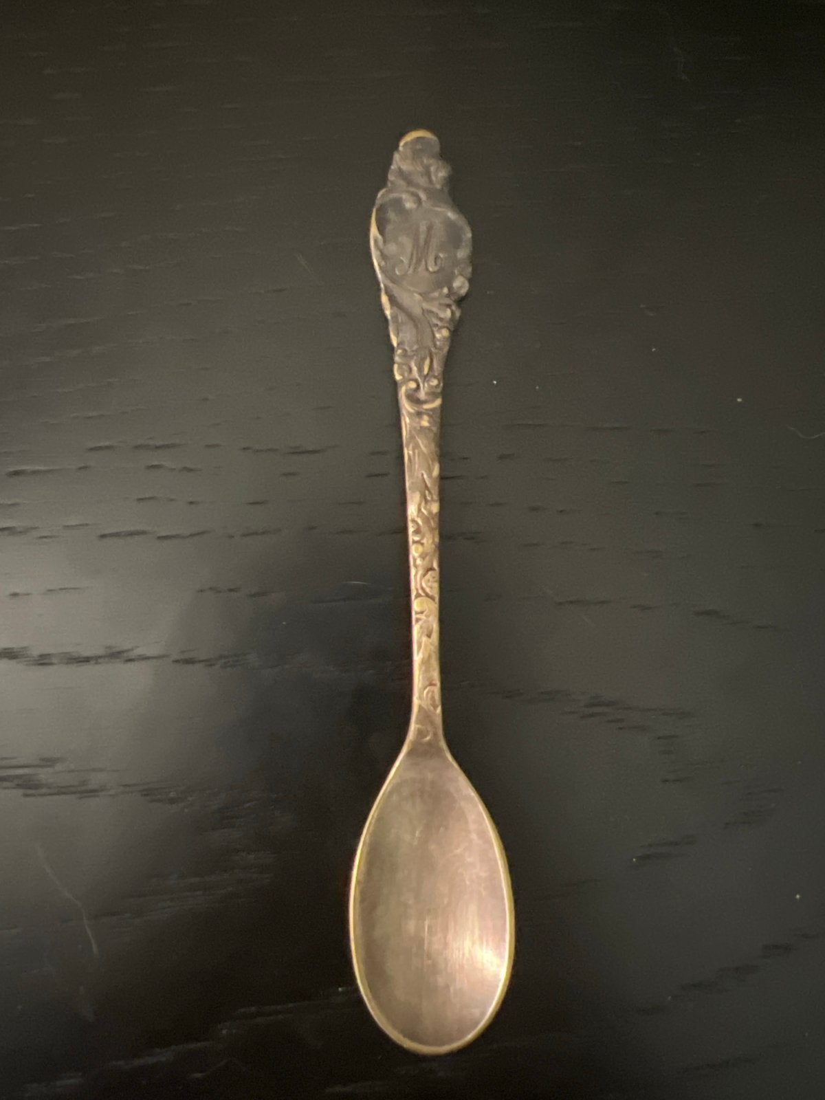 Antieke zilveren lepel met sierlijke gravure, Antiek en Kunst, Ophalen of Verzenden