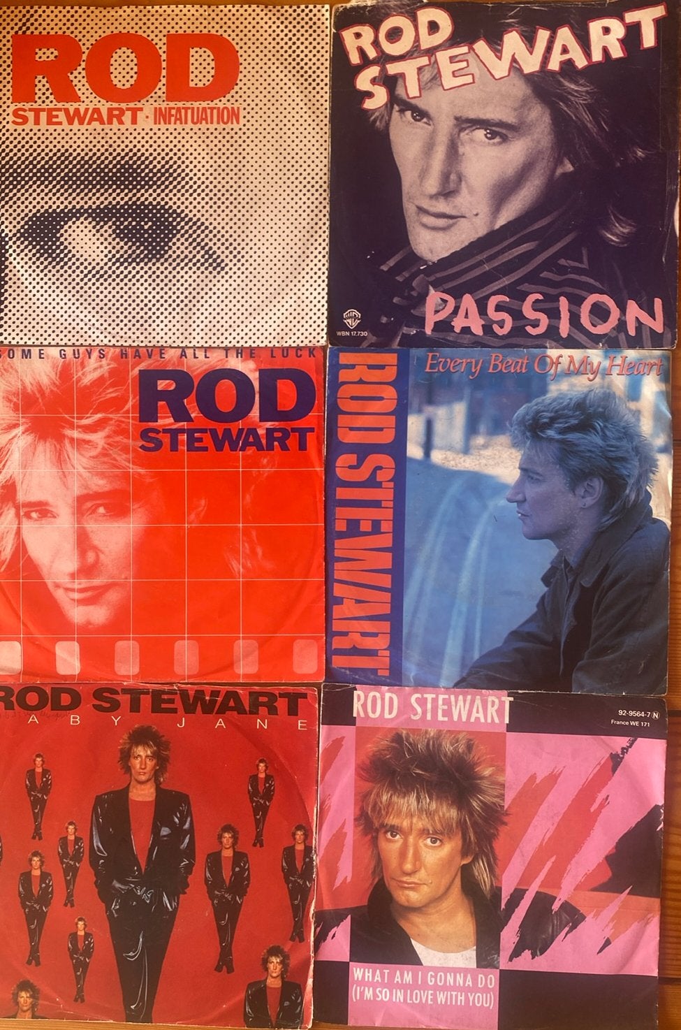 10 Singles van Rod Stewart, Gebruikt, 7 inch, Pop, Fotohoes