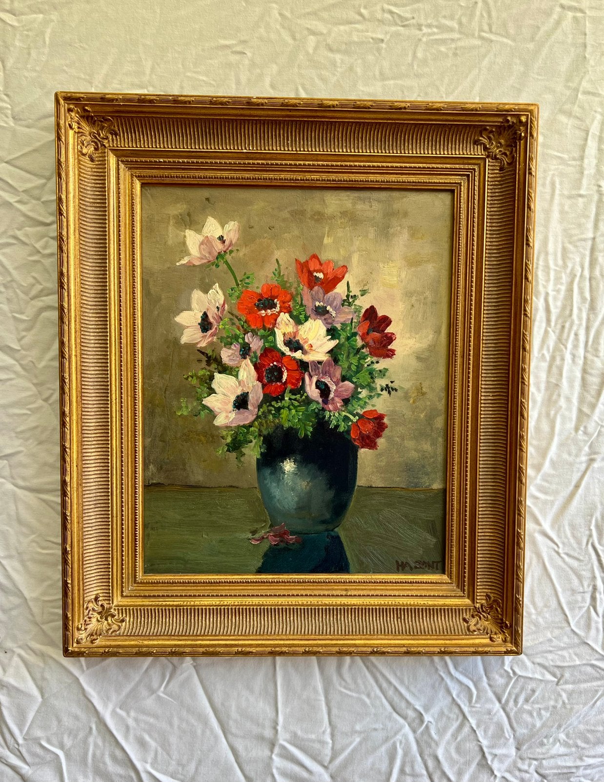 KLASSIEK BLOEMSTILLEVEN IN PRACHTIGE GOUDEN LIJST, Antiek en Kunst, Ophalen of Verzenden