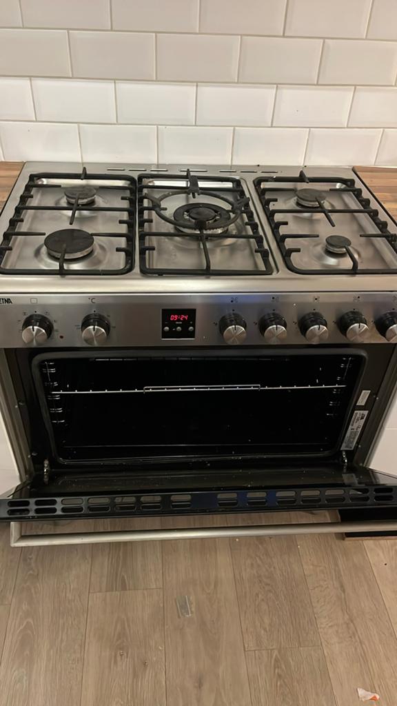 Etna FG190RVS Vrijstaand Gasfornuis met 5 Pitten, Ophalen, Gebruikt, Hete lucht, 60 cm of meer