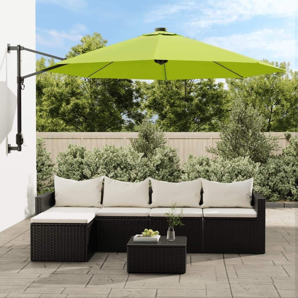 Wandparasol muurparasol parasol 290 cm + LED GRATIS BEZORGD!, Verzenden, Nieuw, 2 tot 3 meter, Zweefparasol