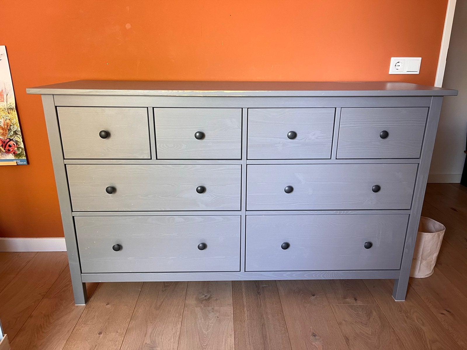 Ikea Hemnes ladekast grijs - 160x50x96 cm, Gebruikt, 5 laden of meer, 150 tot 200 cm, Ophalen of Verzenden