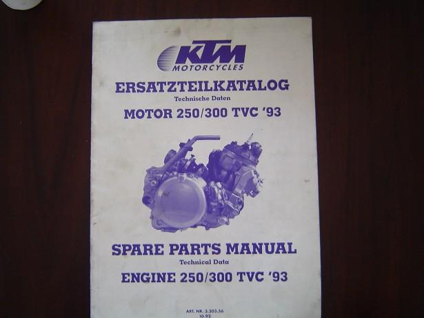 KTM 250 300 TVC 1993 parts list ersatzteil katalog, Motoren, Ophalen of Verzenden, Overige merken
