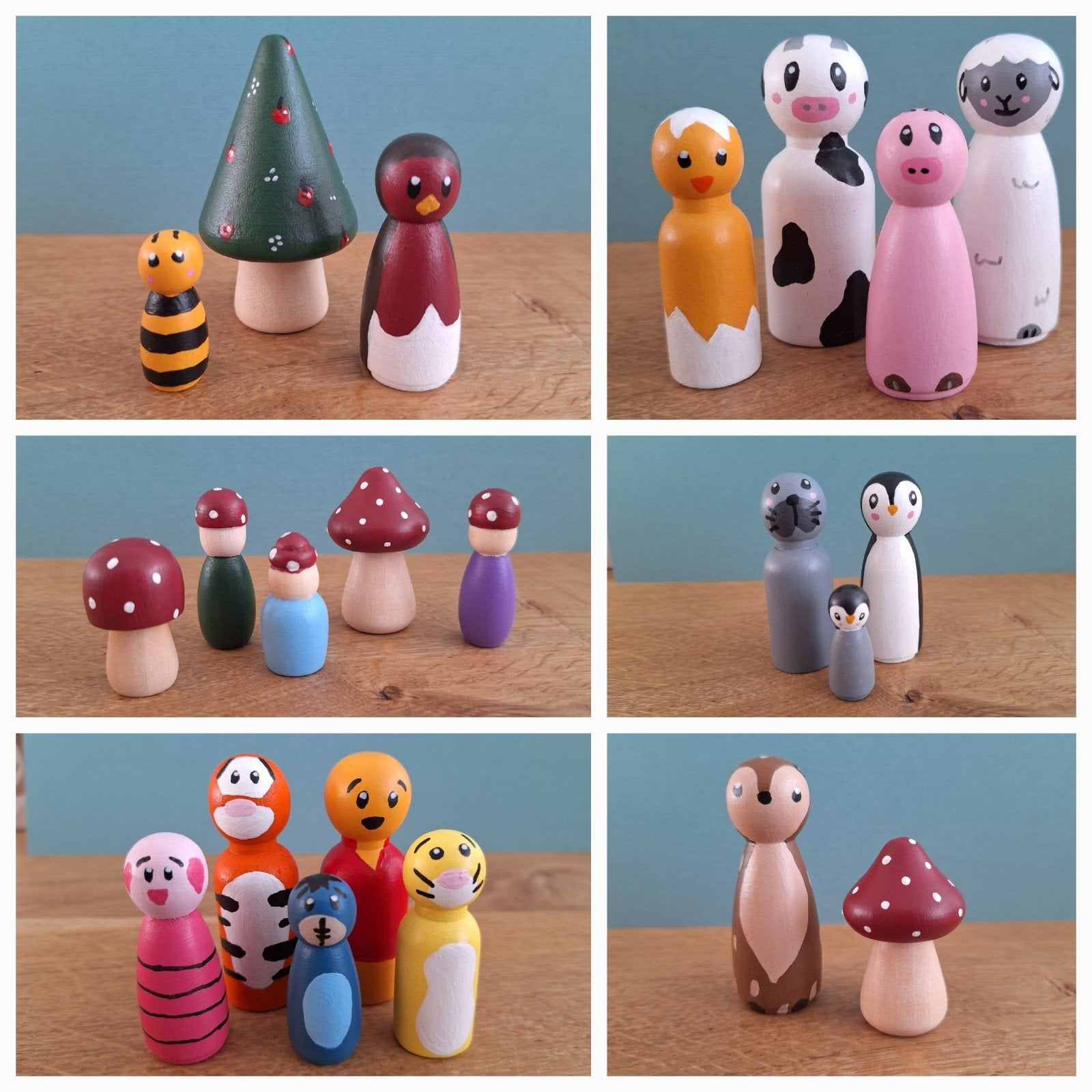 Handgeschilderde peg dolls, Ophalen of Verzenden, Nieuw