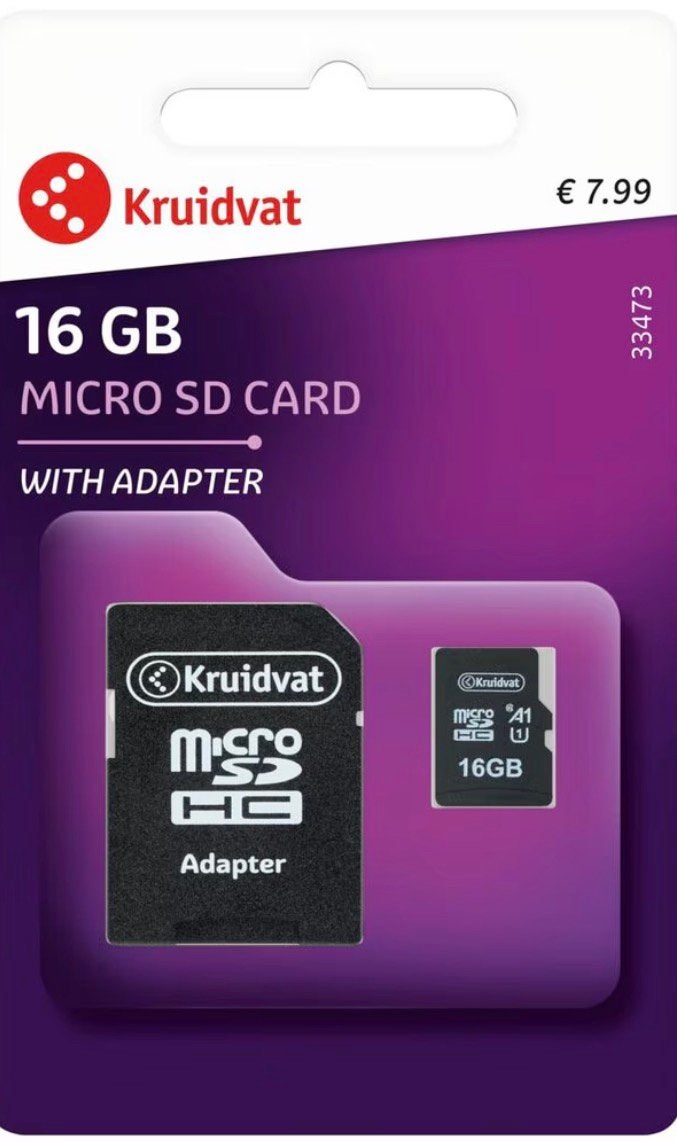 Kruidvat 16GB Micro SD-kaart, Ophalen, Nieuw, Fotocamera, 32 GB