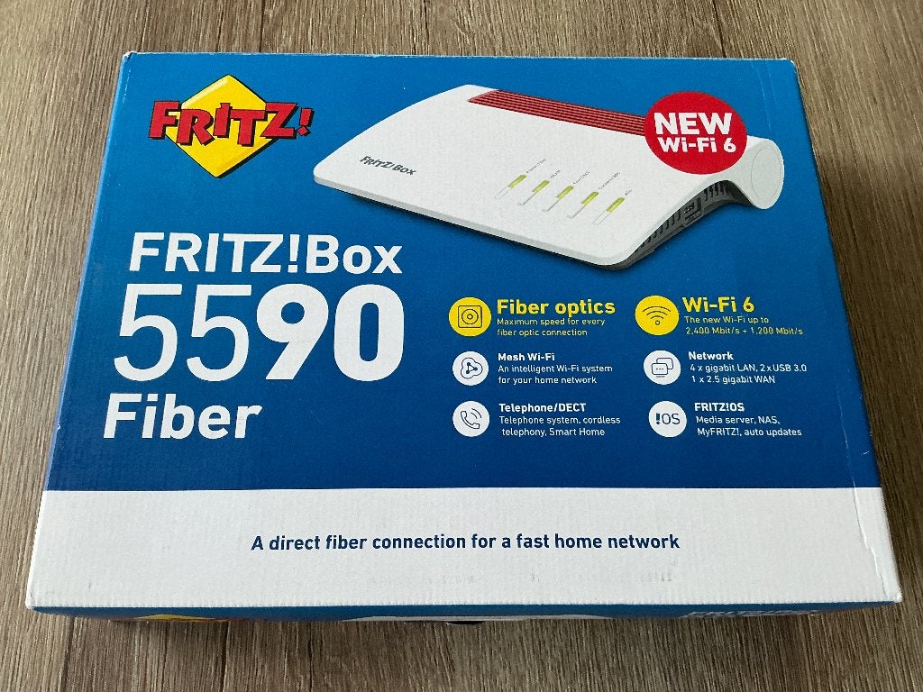 fritzbox 5590 fiber XGS pon + G pon module wifi6 mesh router, Ophalen of Verzenden, Nieuw, Router, FritzBox Fritz!Box