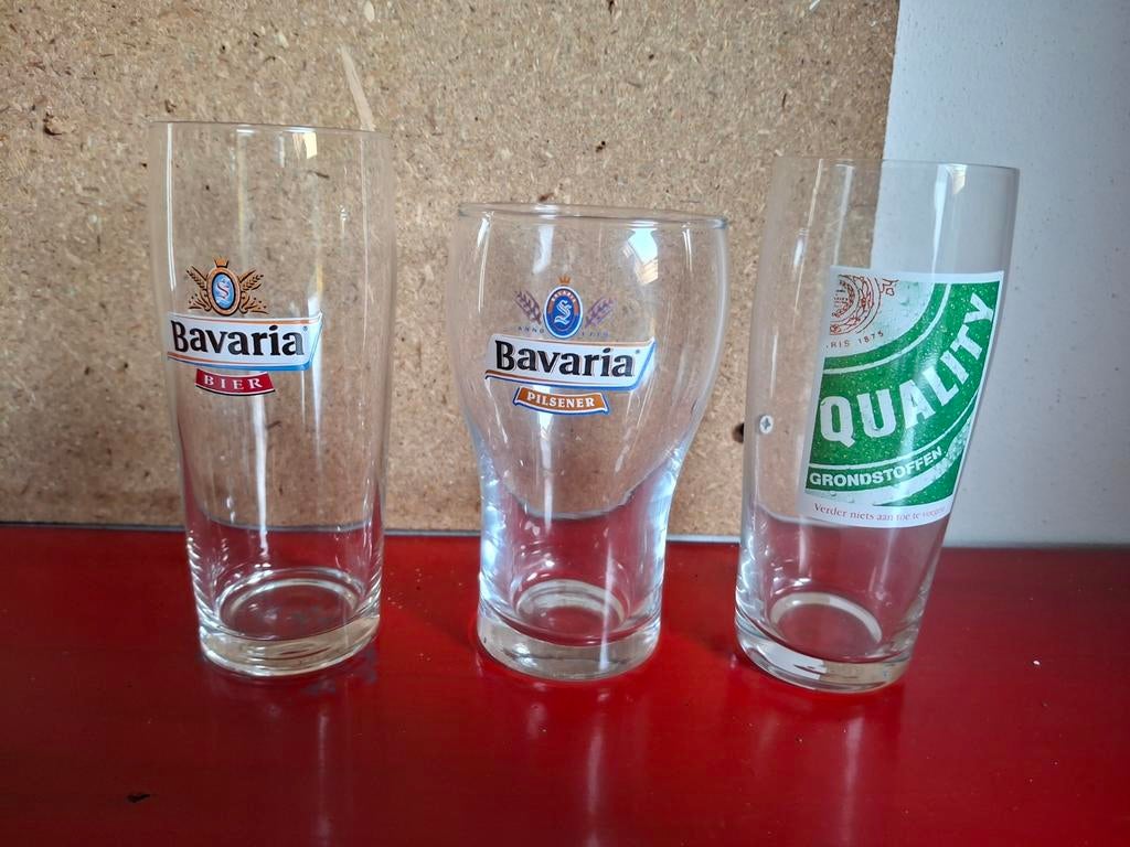 Bavaria bierglazen (2) en een Heineken glas, Ophalen, Meerkleurig, Overige merken, Glas
