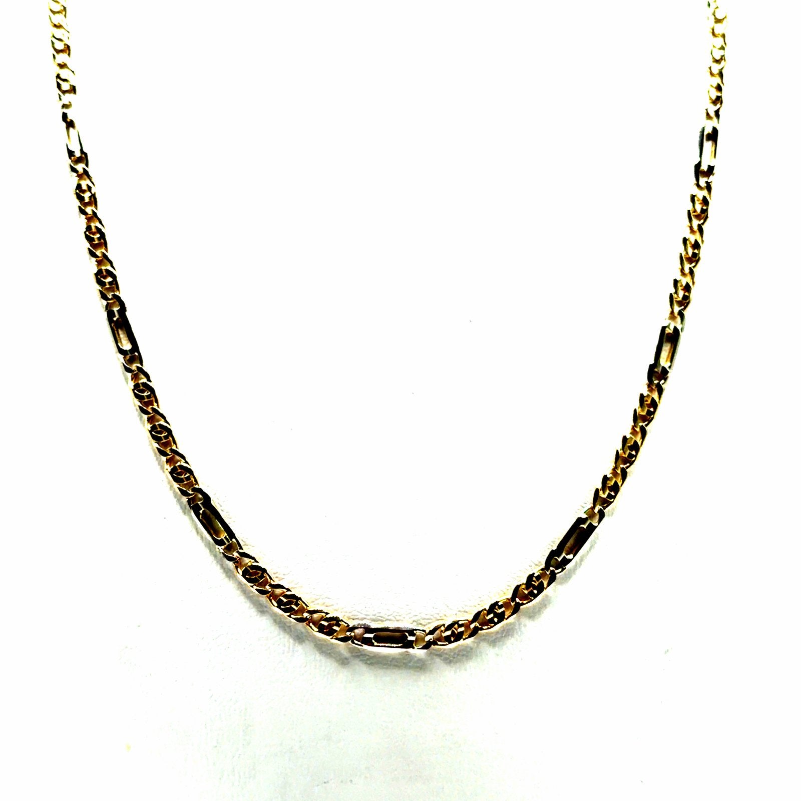 Gouden ketting met afwisselende schakels 14karaat, Sieraden, Tassen en Uiterlijk, W, Nieuw, Ophalen of Verzenden, W