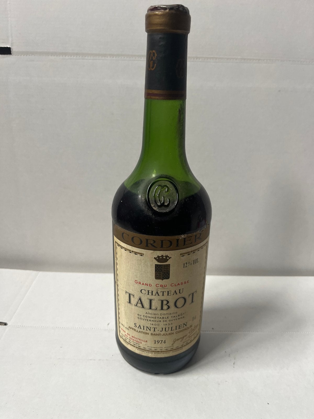 Château Talbot Saint-Julien 1974 - Grand Cru Classé, Verzamelen, Gebruikt, Frankrijk, Ophalen of Verzenden, Rode wijn