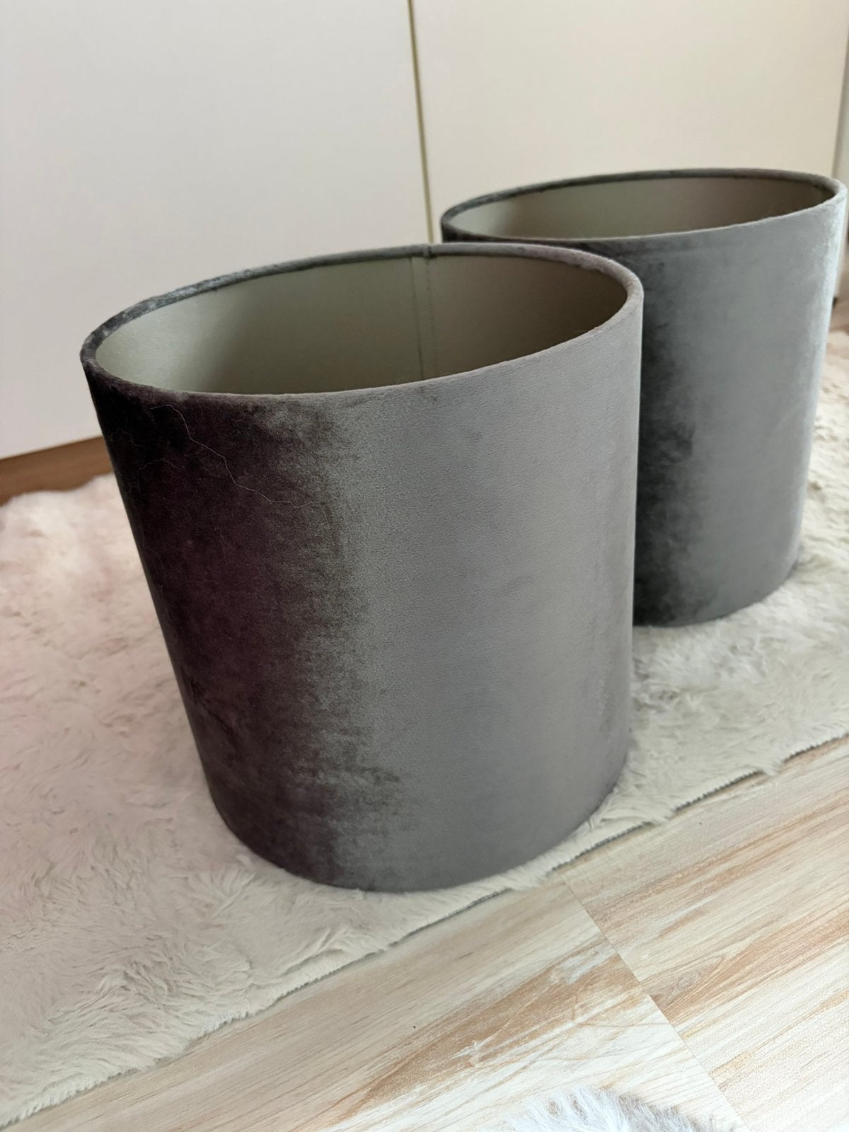 2 x velvet lampenkappen, Ophalen, Zo goed als nieuw, 25 cm, 25 cm
