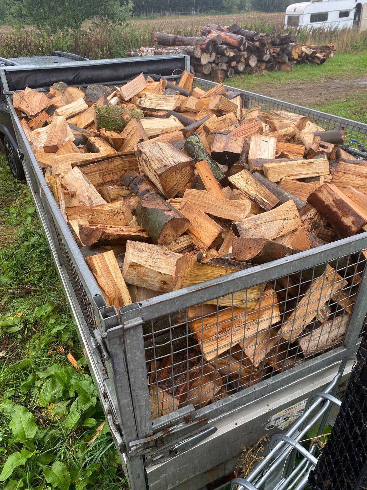 Droog eiken- en beukenhout, direct klaar om te stoken, Tuin en Terras, 3 tot 6 m³, Ophalen of Verzenden, Eikenhout, Blokken