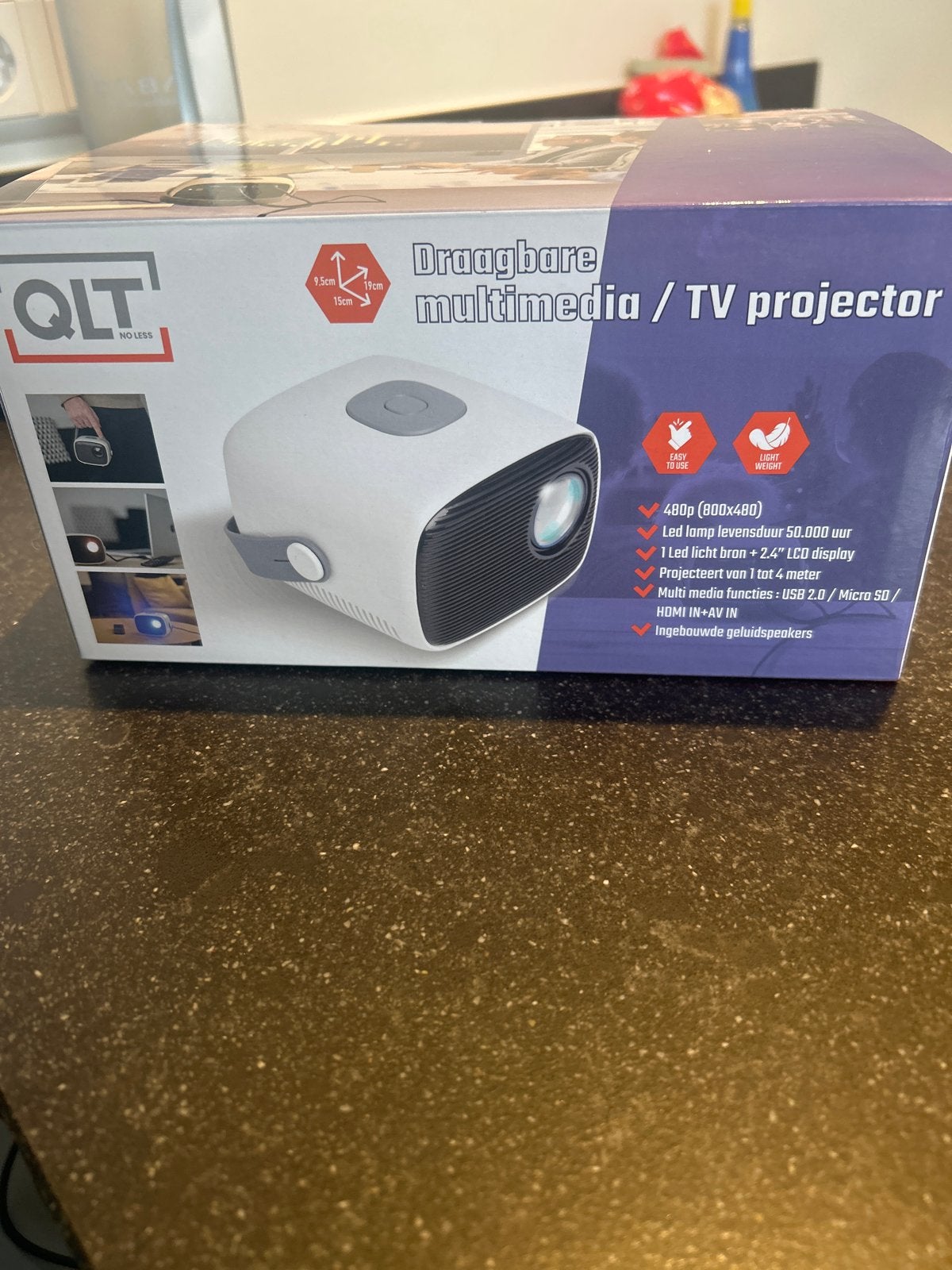 QLT Draagbare Multimedia / TV Projector - Nieuwstaat, Ophalen, Nieuw, LED, Overige resoluties