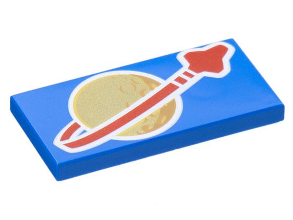 Lego Space Stenen 2x4 Tile met Detailed Classic Space Logo, Lego, Nieuw, Ophalen of Verzenden, Space