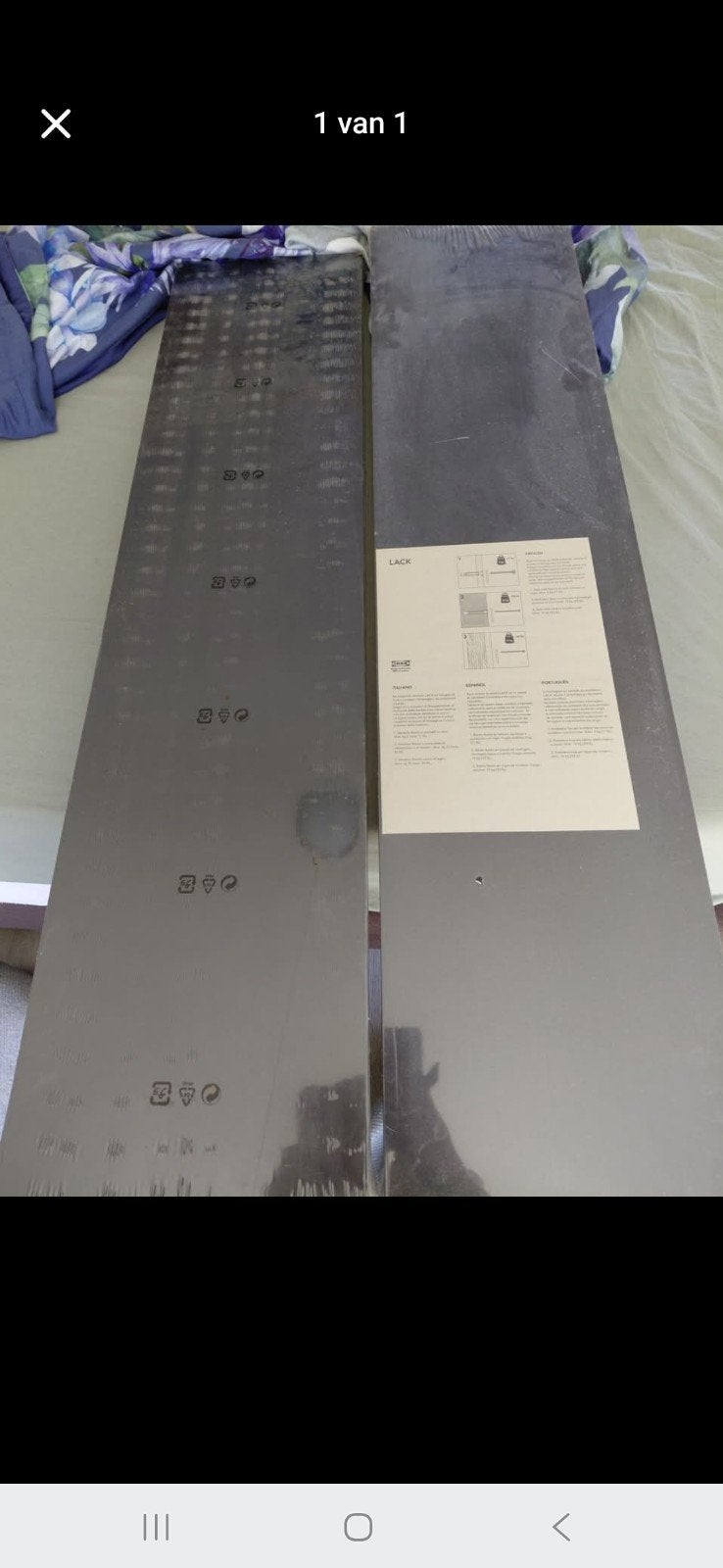 2 zwart/bruin IKEA wandplanken, Ophalen