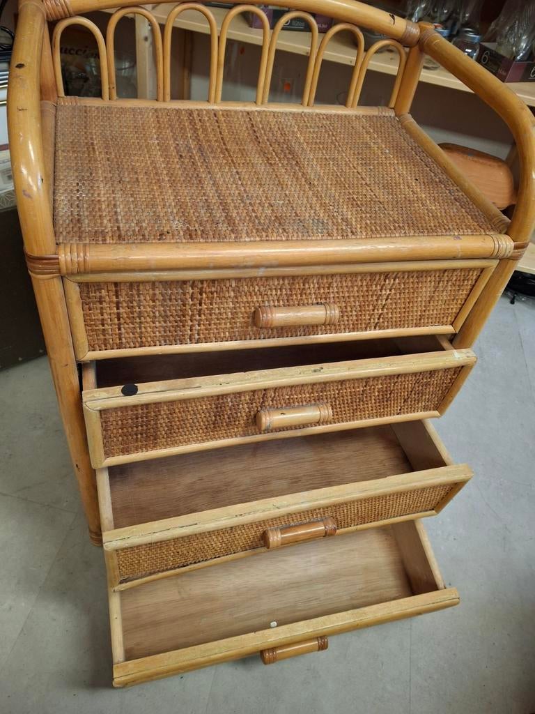 Rotan Ladekastje met vier Lades, Ophalen, Overige materialen, Minder dan 50 cm, Gebruikt