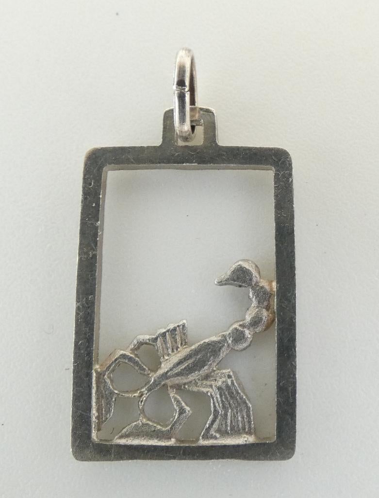 Hanger kreeft sterrenbeeld 835 zilver gemerkt, Gebruikt, Verzenden, Kruis of Symbool, Zilver