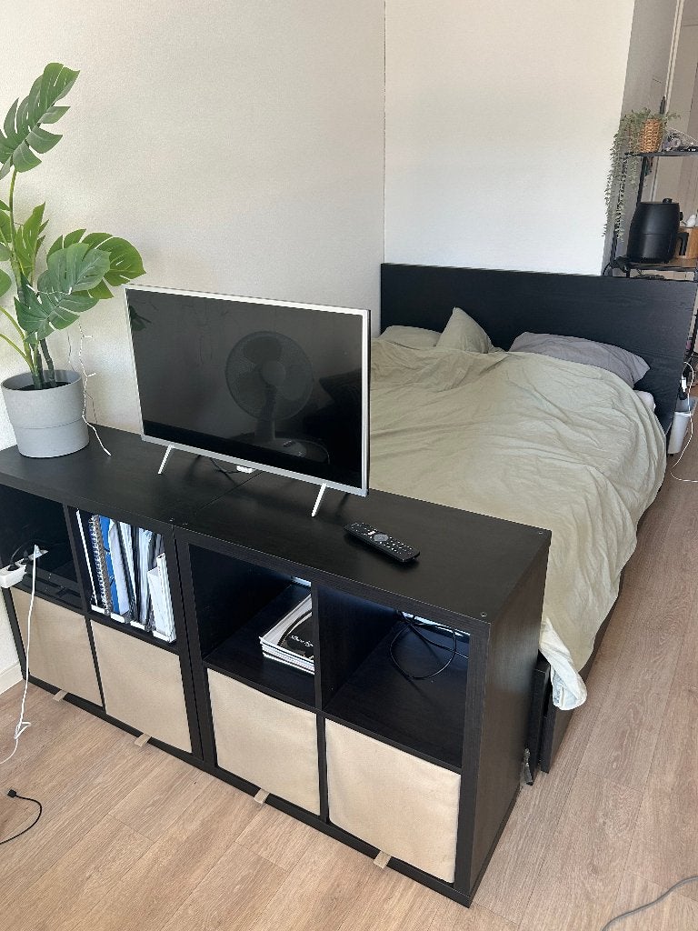 Ikea bed met matrass (140x200 cm), complete set!, Ophalen, Wit, Tweepersoons, 140 cm