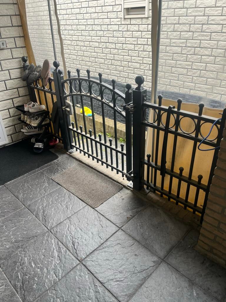 Gegalvaniseerd sierhekwerk met poort - Antraciet, Met poort, Ophalen of Verzenden, Zo goed als nieuw, Sierhekwerk