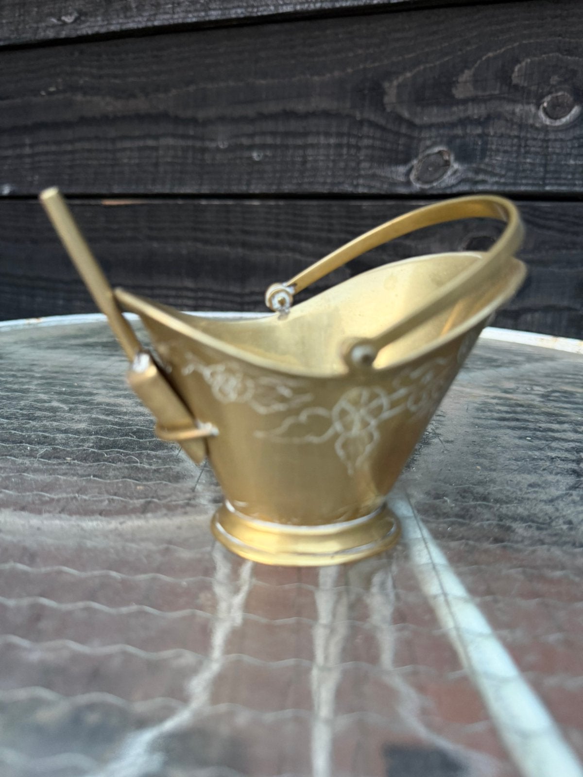 Suiker mandje met schepje messing, Ophalen of Verzenden