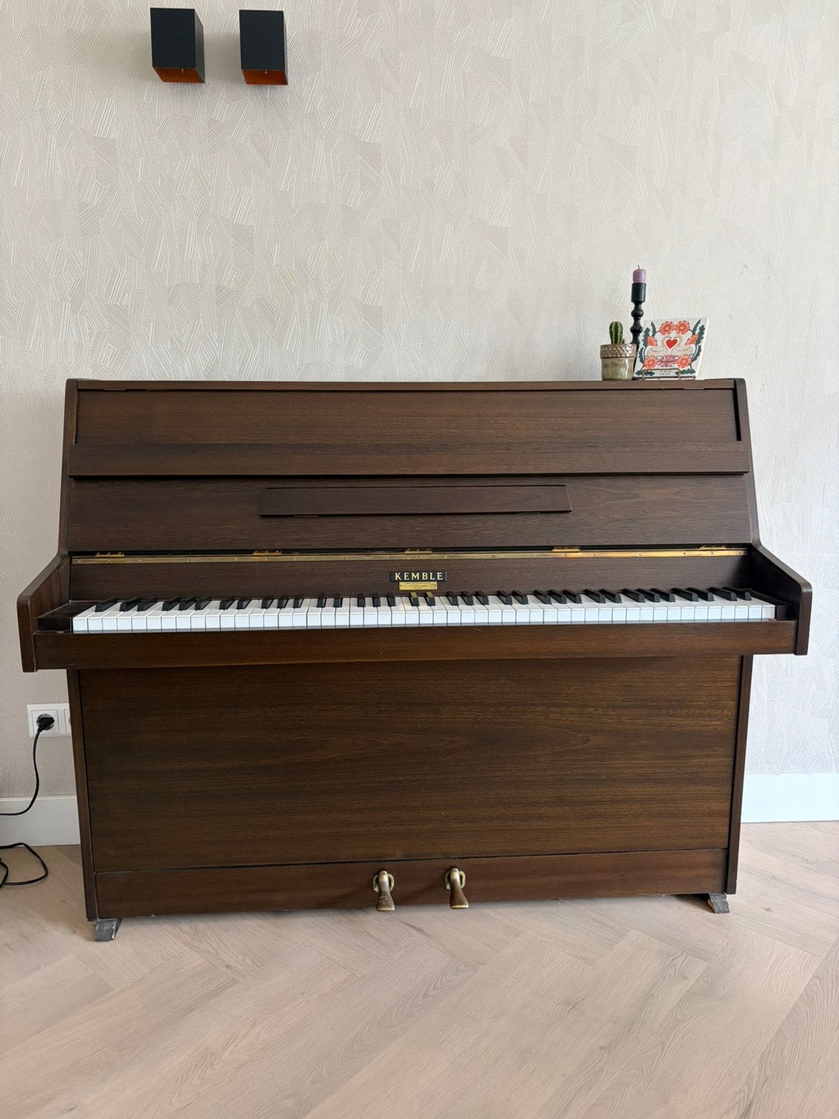 Kemble piano walnoot, Muziek en Instrumenten, Ophalen, Gebruikt, Bruin, Piano