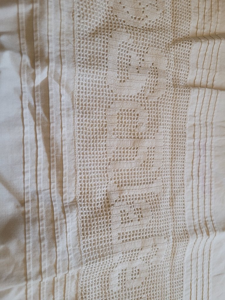 Antiek kussensloop met monogram, Antiek en Kunst, Antiek | Kleden en Textiel, Ophalen of Verzenden