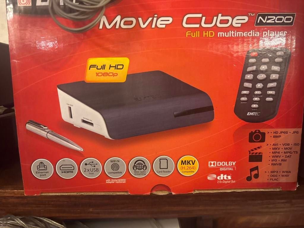 Emtec Movie Cube N200 Full HD Multimedia Speler, Ophalen of Verzenden, Zo goed als nieuw
