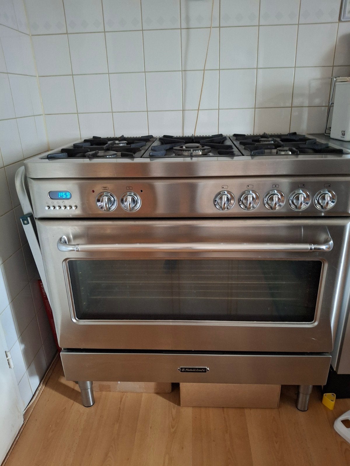 5 pits gasfornuis, Ophalen, 60 cm of meer, Gas, Vrijstaand