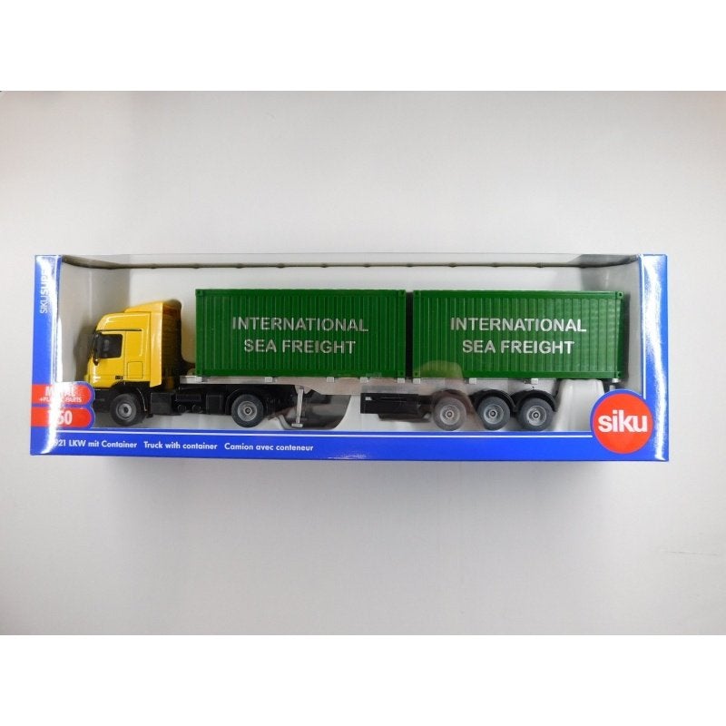 Siku 3921 Mercedes Vrachtwagen Met Containers 1:50, Hobby en Vrije tijd, Modelauto's | 1:50, Info@siku.de, SIKU, Nieuw, Ophalen of Verzenden