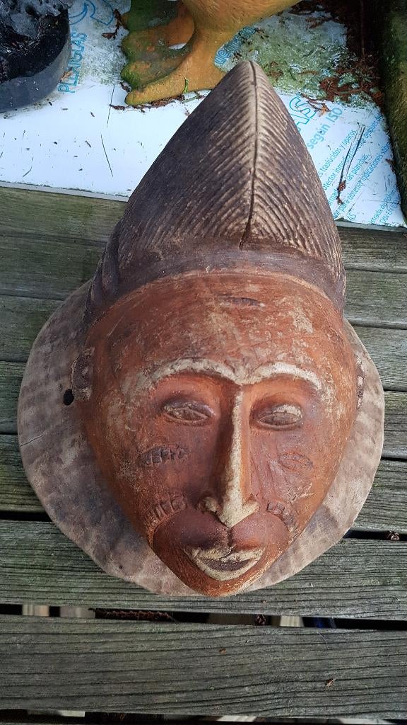 Gabon Afrika fraai oud Masker, zeer goed Houtsnijwerk, Ophalen of Verzenden