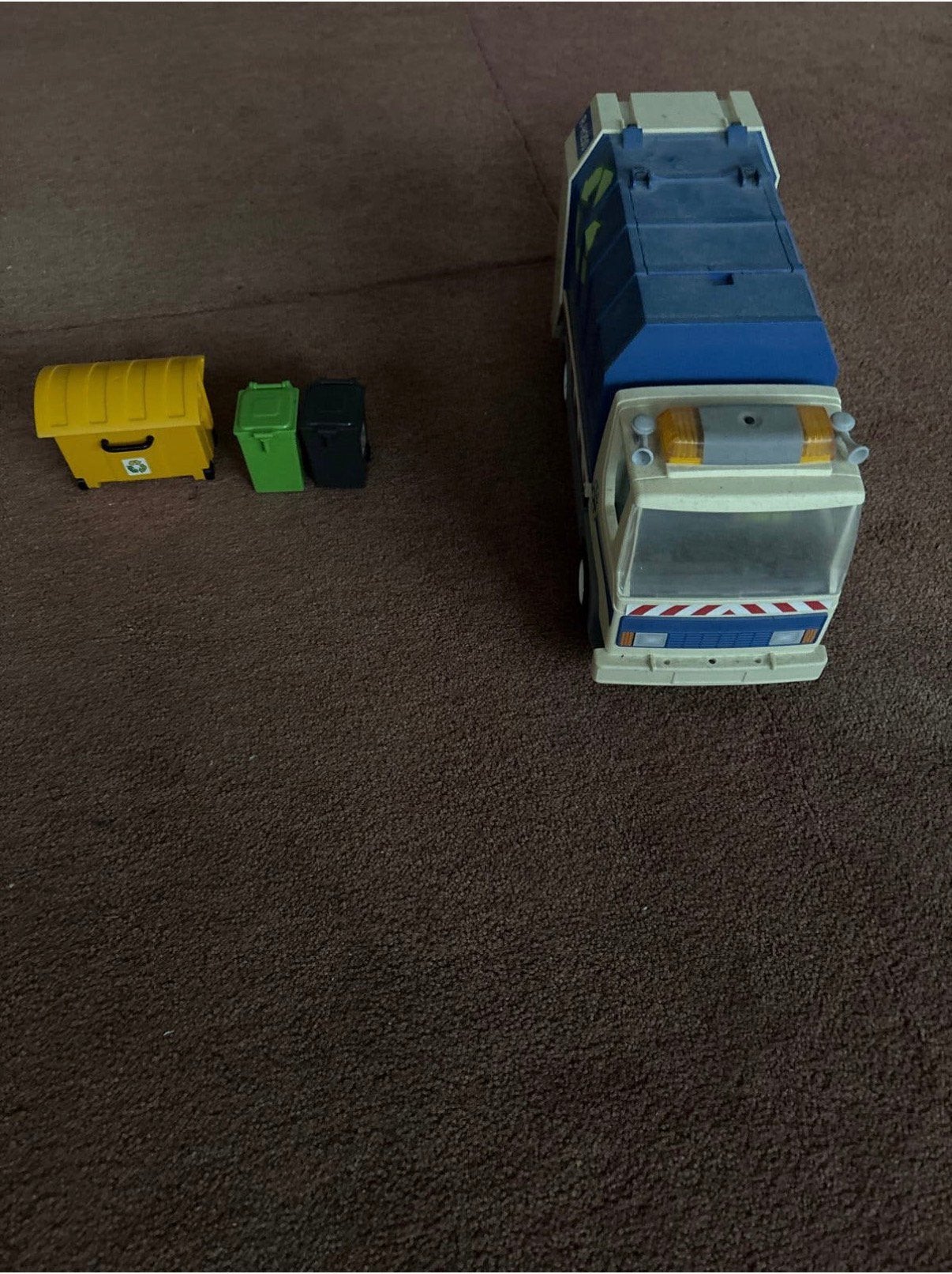 Playmobil vuilniswagen met containers, Ophalen of Verzenden, Zo goed als nieuw, Complete set, Voertuig