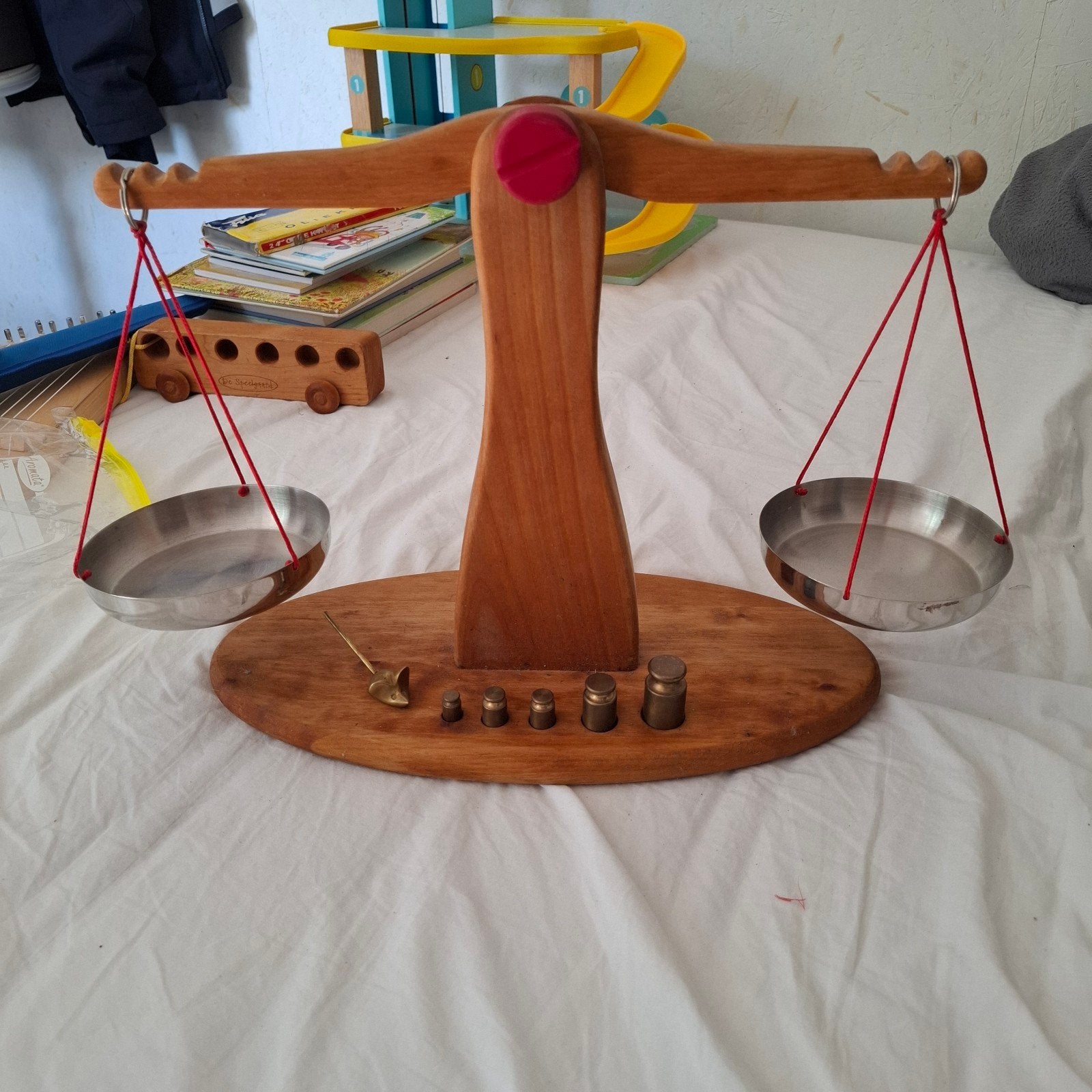 Glückskäfer Houten Weegschaal met Gewichten, Ophalen of Verzenden