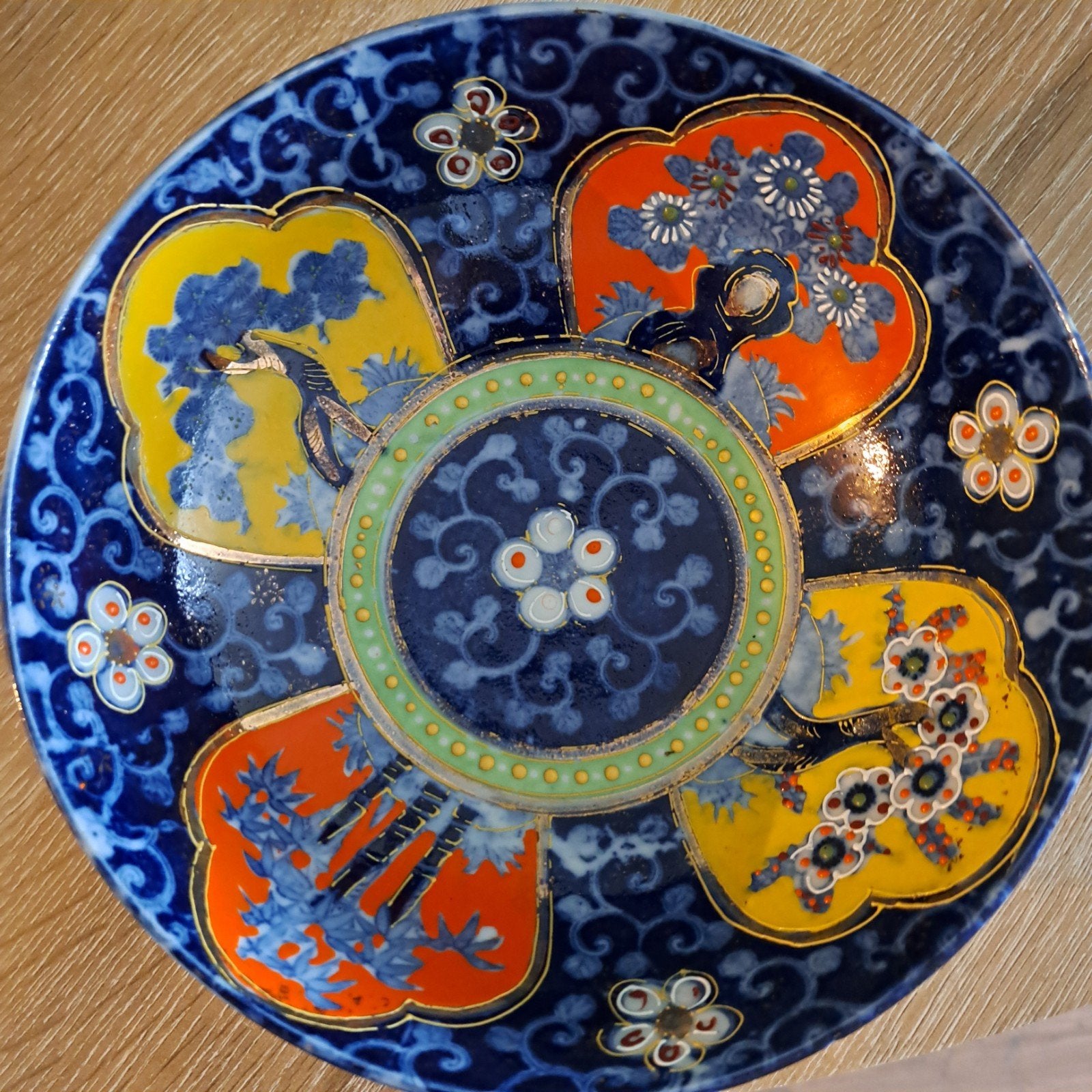 Antieke Japanse Imari porseleinen schaal, handgeschilderd, Ophalen of Verzenden