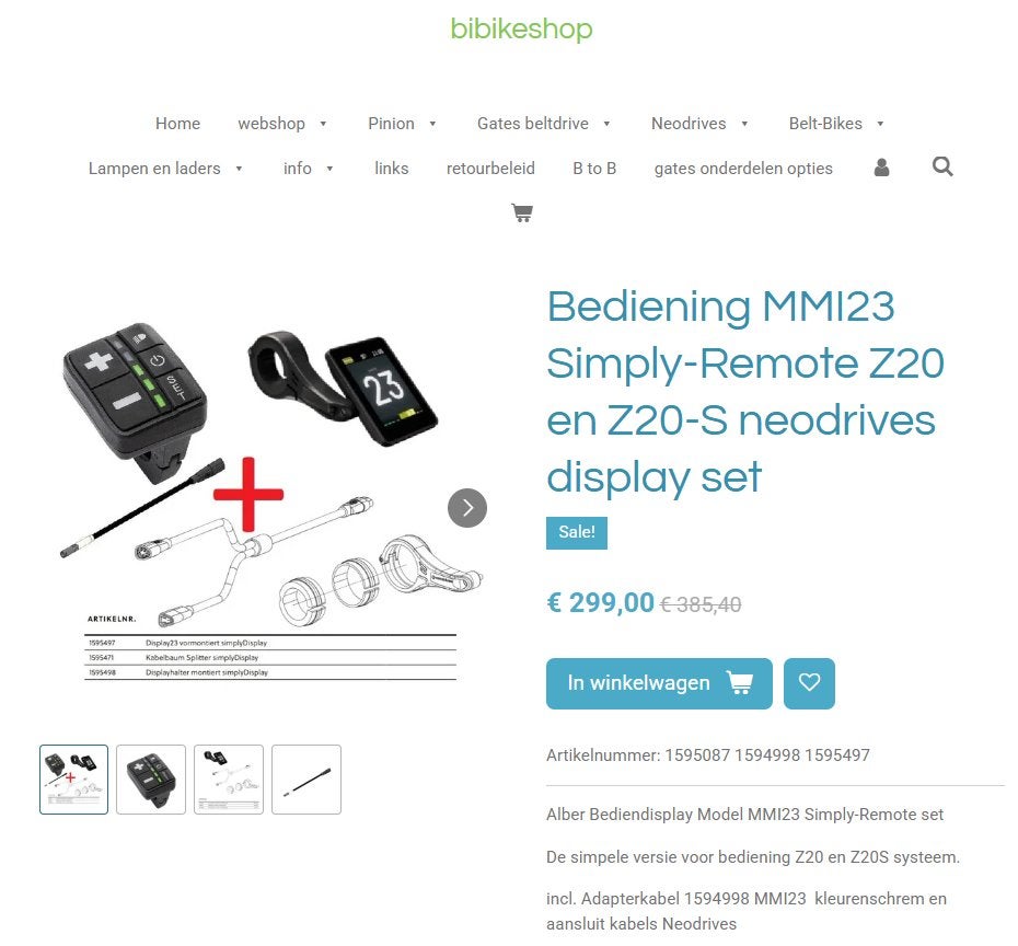 Bediening MMI23 Simply-Remote Z20  neodrives display set, Ophalen of Verzenden, Waterdicht, Nieuw