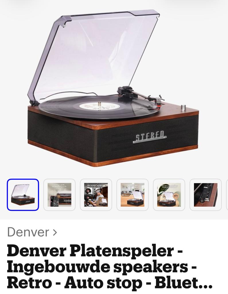Denver retro platenspeler, Ophalen, Zo goed als nieuw, Overige merken